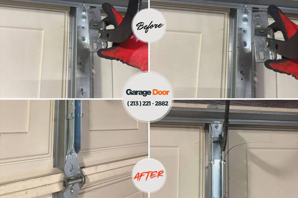 Before and after: garage door repair Indianola, WA